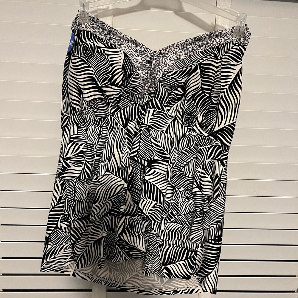 Black and White Zebra Print Strapless Top